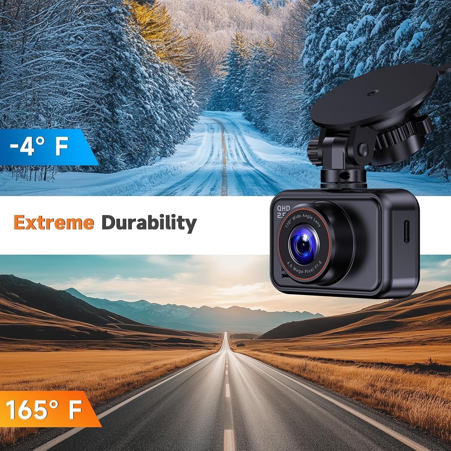 E-YEEGER Dash Cam Front and Rear, 2.5K Dual Dash Camera for Cars, 2560P Mini Car Camera, 2 inch IPS Screen, WDR Night Vision, 24 Hours Parking Monitor, G-Sensor, Support 256 GB Max - Image 8