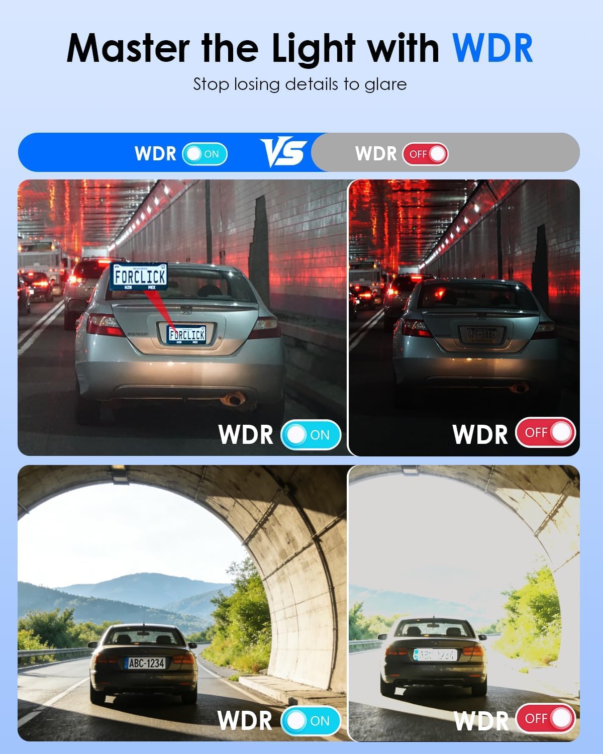4K+4K Dash Cam Front and Rear, Free 128GB Card Included, 5.8GHz WiFi-20MB/s Fast Download, Dash Camera for Cars with Accurate GPS, G-Sensor, WDR Night Vision, 3.39" IPS Screen, 24H Parking Mode - Image 3